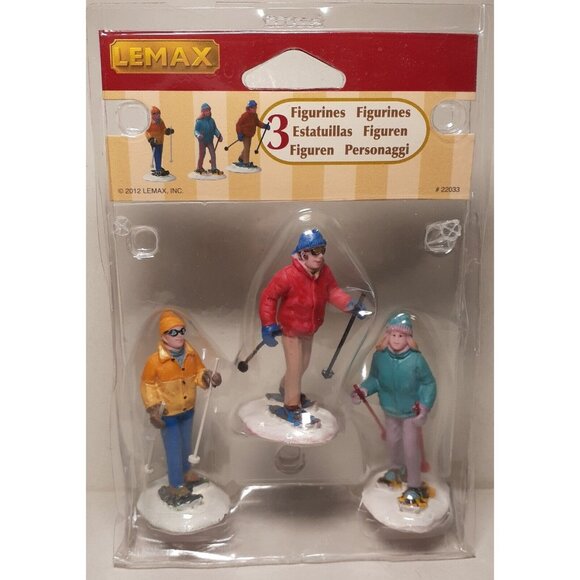 LEMAX Snowshoe Walkers 22033 Christmas Village Figurines 3 PC SET 2012 - Picture 1 of 10